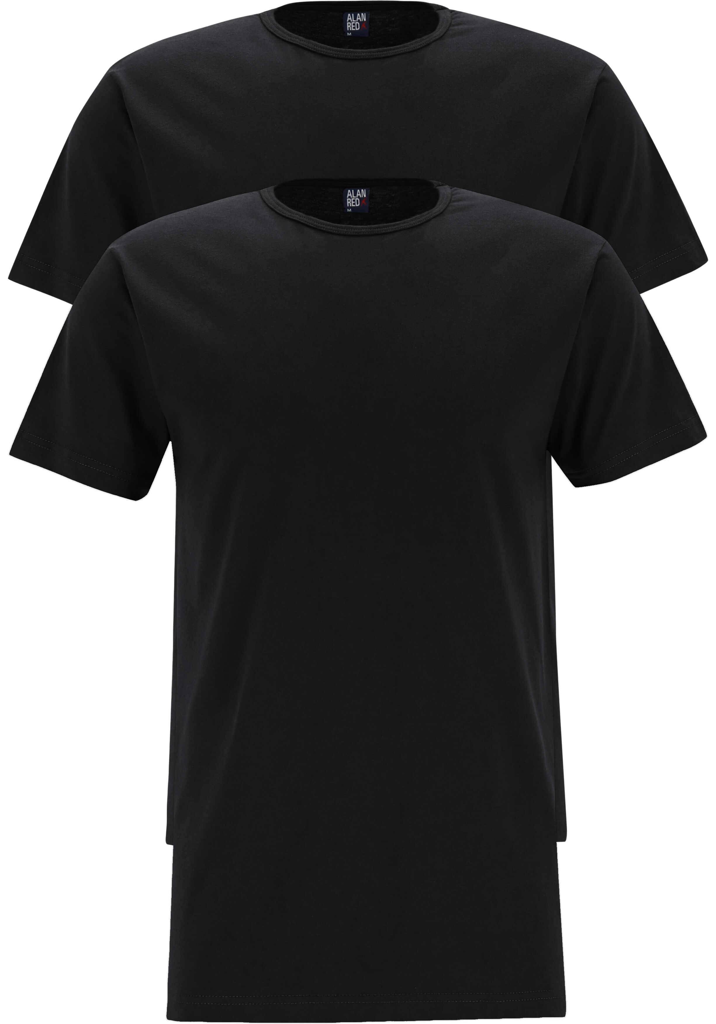 ALAN RED T-shirt Derby (2-pack), O-hals, zwart